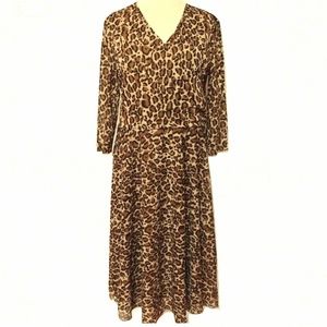 Coldwater Creek Faux Wrap Animal Print Dress- Sz. 14